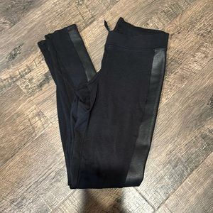 Express Black Leggings with side faux shiny leather look